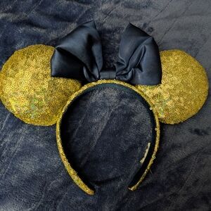 Disney Parks Minnie Mouse Gold & Blue 50th Anniversary Ears Headband